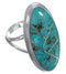 Southwest Sterling Silver Turquoise Inlay Ring Size 5-1/4 UX34198